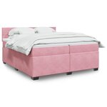 vidaXL Sommier à lattes de lit avec matelas Rose 200x200 cm Velours