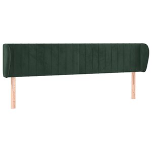 vidaXL Tête de lit avec oreilles Vert foncé 183x23x78/88 cm Velours