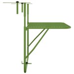 vidaXL Table de balcon Vert 60x40 cm Acier