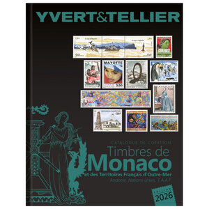 Catalogue de cotation timbres de Monaco et Tom 2026 Yvert et Tellier.