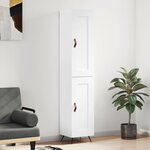 vidaXL Buffet haut Blanc brillant 34 5x34x180 cm Bois d'ingénierie