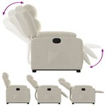 vidaXL Fauteuil inclinable Crème Velours
