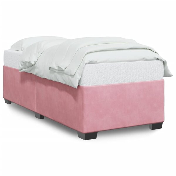 vidaXL Cadre de lit Rose 90x190 cm Velours