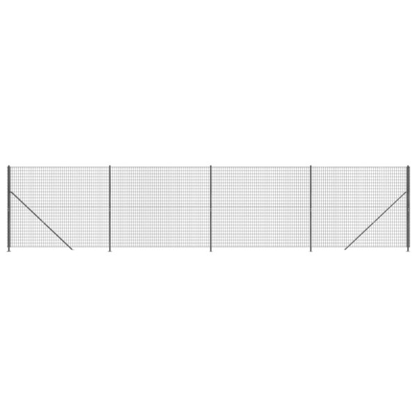 vidaXL Clôture en treillis métallique avec bride anthracite 2x10 m