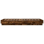 vidaXL Cadre de lit avec lumières LED chêne fumé 75x190 cm