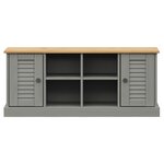 vidaXL Banc à chaussures VIGO gris 106x35x45 cm bois massif de pin