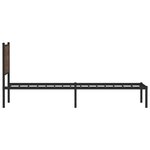 vidaXL Cadre de lit en métal avec tête de lit chêne marron 80x200 cm