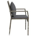 Chaises de jardin avec coussins 4 pièces résine tressée gris 02_0013336
