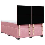 vidaXL Sommier à lattes de lit avec matelas Rose 160x200 cm Velours