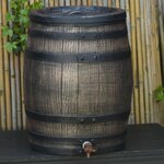 Nature Baril d'eau de pluie avec aspect de bois 120L 50 5x66 cm Marron