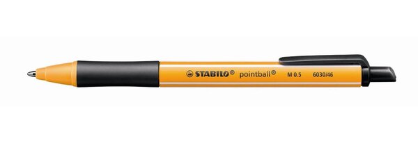 Stylo Bille Rétractable POINTBALL Tracé 0,5 mm Noir STABILO