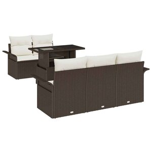 vidaXL Ensemble de canapé de jardin 6 Pièces Marron polyrotin