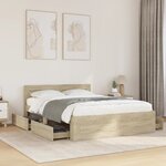 vidaXL Cadre de lit avec tête de lit chêne sonoma 120x190 cm