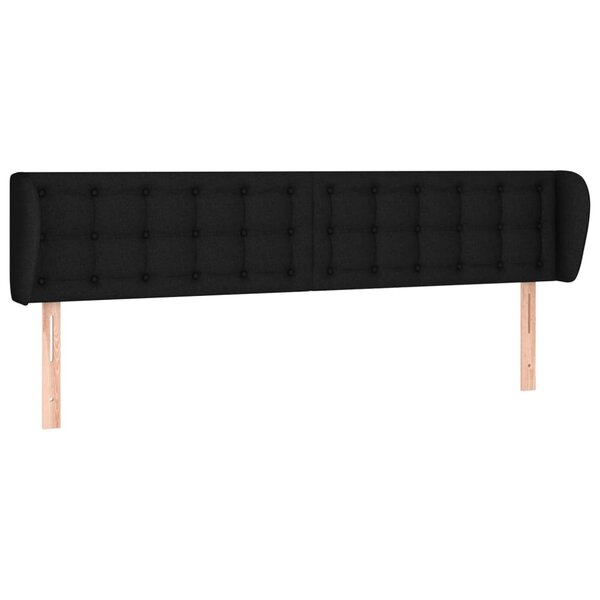 vidaXL Tête de lit avec oreilles Noir 203x23x78/88 cm Tissu