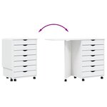 vidaXL Armoire roulante avec bureau MOSS blanc bois de pin solide