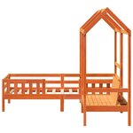 vidaXL Ensemble de lit et de banc avec toit 90x190 cm bois pin massif