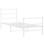 vidaXL Cadre de lit métal avec tête de lit/pied de lit blanc 80x200 cm