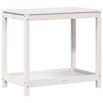 vidaXL Table de rempotage avec étagère blanc 82 5x50x75 cm massif pin