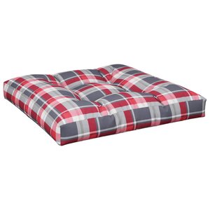 vidaXL Coussin de palette motif à carreaux rouge 70x70x12 cm tissu