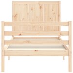 vidaXL Cadre de lit et tête de lit 100x200 cm bois massif
