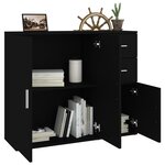 vidaXL Buffet Noir 91x29 5x75 cm Bois d'ingénierie