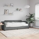 vidaXL Lit de jour avec matelas gris foncé 90x200 cm tissu