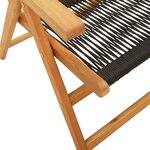 vidaXL Ensemble à Manger de jardin 7Pièces noir polypropylène bois massif