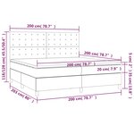 vidaXL Sommier à lattes de lit et matelas et LED Noir 200x200 cm Tissu
