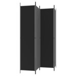 vidaXL Cloison de séparation 4 panneaux Noir 200x220 cm Tissu