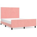 vidaXL Cadre de lit avec tête de lit Rose 140x190 cm Velours