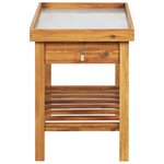vidaXL Table de jardin avec dessus en zinc Bois solide d'acacia