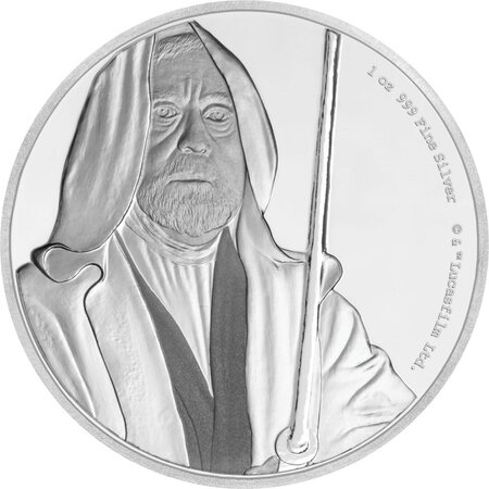 Pièce de monnaie 2 Dollars Niue 2017 1 once argent BE – Obi-Wan Kenobi