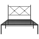 vidaXL Cadre de lit métal avec tête de lit noir 107x203 cm