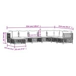 vidaXL Salon de jardin 8 Pièces avec coussins anthracite acier
