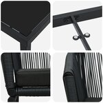 vidaXL Set de salle à manger de jardin 7 pièces noir poly rotin