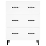 vidaXL Buffet Blanc brillant 69 5x34x90 cm Bois d'ingénierie