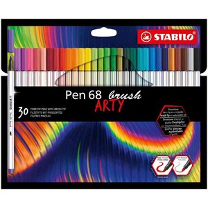 Feutre pinceau pen 68 brush arty edition étui de 30 stabilo