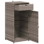 vidaXL Armoire de rangement de jardin gris 55x55x111 cm résine tressée