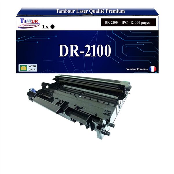 Kit Tambour compatible avec Brother DR2100 pour Brother HL-2140  HL-2150N  HL-2170W  - 12 000 pages - T3AZUR