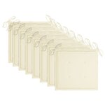 vidaXL Chaises de jardin avec coussins crème lot de 8 Bois teck massif
