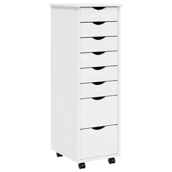 vidaXL Armoire roulante avec tiroirs MOSS blanc bois de pin solide