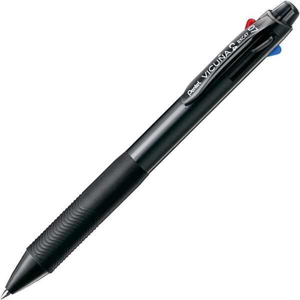 Stylo bille rétractable 4 couleurs vicuna c4 clip noir pentel