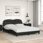 vidaXL Cadre de lit avec lumières LED noir 160x200 cm similicuir