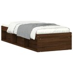 vidaXL Cadre de lit chêne marron 75x190 cm petit simple