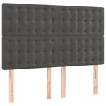 vidaXL Tête de lit à LED Gris foncé 144x5x118/128 cm Velours