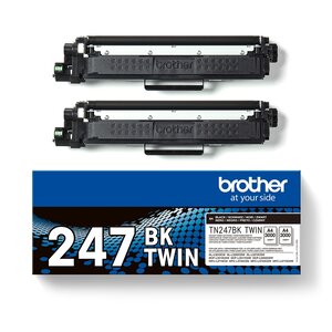 Brother TN247 Noir Lot de 2 cartouches de toner authentiques - TN247BKTWIN