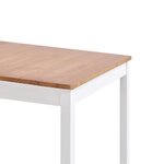 vidaXL Table à manger Blanc et marron 180x90x73 cm Bois de pin
