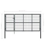 vidaXL Portillon avec poteaux Acier 350 x 120 cm Anthracite