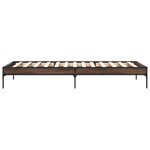 vidaXL Cadre de lit chêne marron 75x190 cm bois d'ingénierie et métal