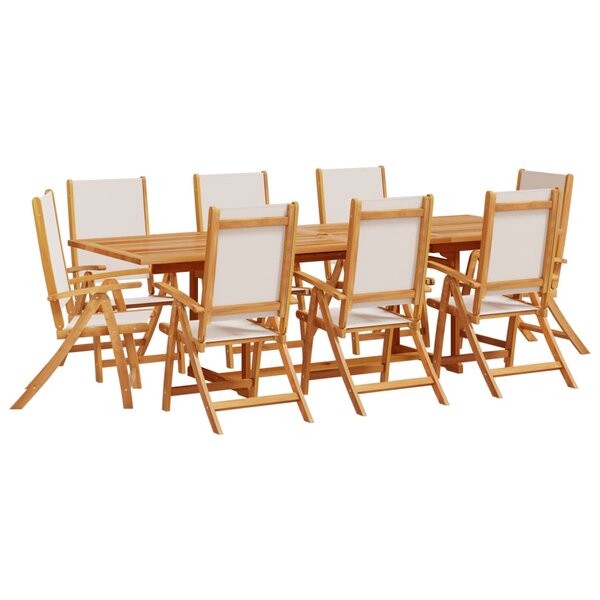 vidaXL Ensemble à manger de jardin 9Pièces bois d'acacia solide textilène